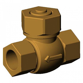 Муфтовый подъемный обратный клапан с пружиной Tecofi CS2143 ДУ 1 1/2 уплотнение нерж.сталь/PTFE