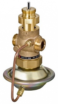 Клапан регулирующий Danfoss комбинированный седельный проходной с автоматическим ограничением расхода AVQM, с наружной резьбой G ¾ A Ду 15 Kvs 2,5