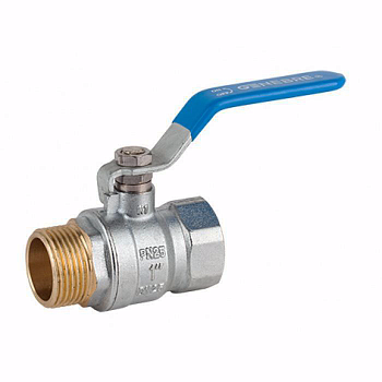 3034 06 DN25 (1") PN25 Кран шаровой полнопроходной GENEBRE, корпус-латунь, уплотнение-PTFE, НР/ВР ручка-
 рычаг